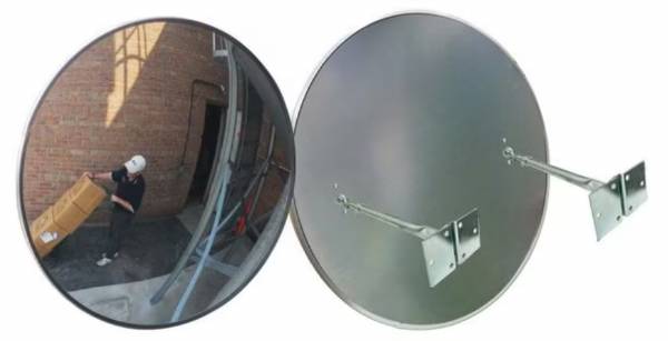 Outdoor Convex Mirror w/ Gal.Metal Back 2 T Bkt, 2